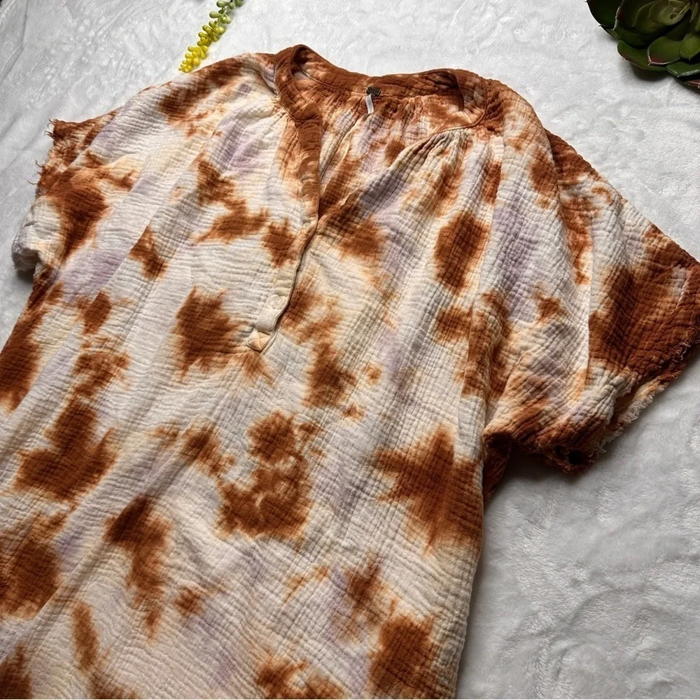 Young Fabulous & Broke Baja Kaftan Midi Dress in Thistle Cosmic Wash Tie Dye S/M